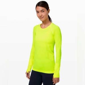 Lululemon Swiftly Tech Long Sleeve Yellow/ Green Neon 6 NWOT